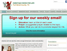 Tablet Screenshot of christianvoicesforlife.org